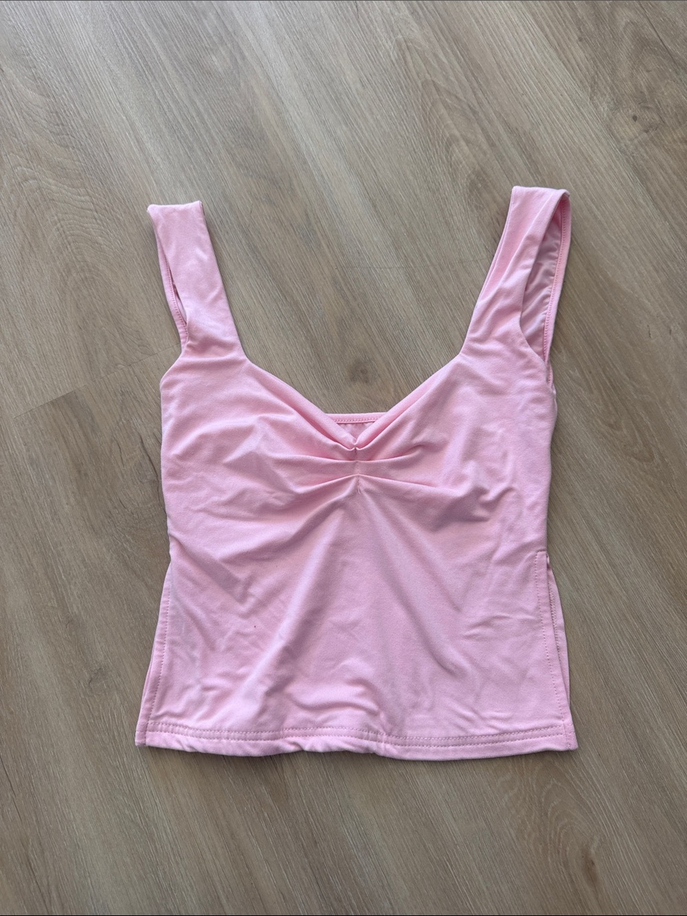 Amazon Pink Ruched Front Tank Top for Women